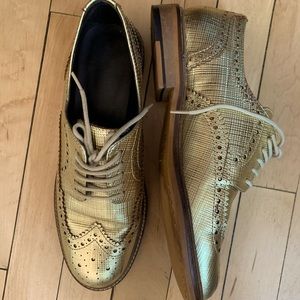 Gold Oxford brogues